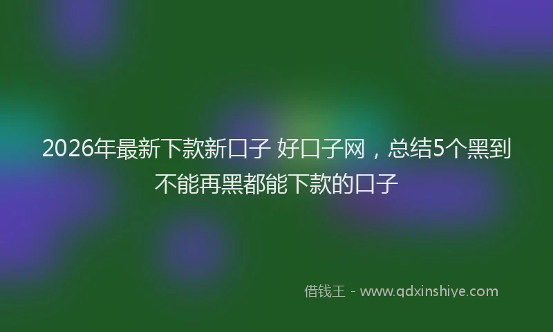 2026年最新下款新口子 好口子网,总结5个黑到不能再黑都能下款的口子