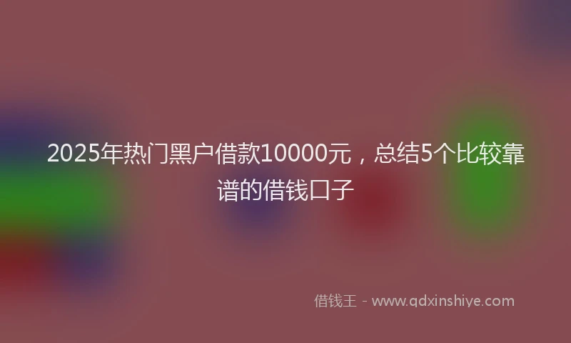 2025年热门黑户借款10000元，总结5个比较靠谱的借钱口子