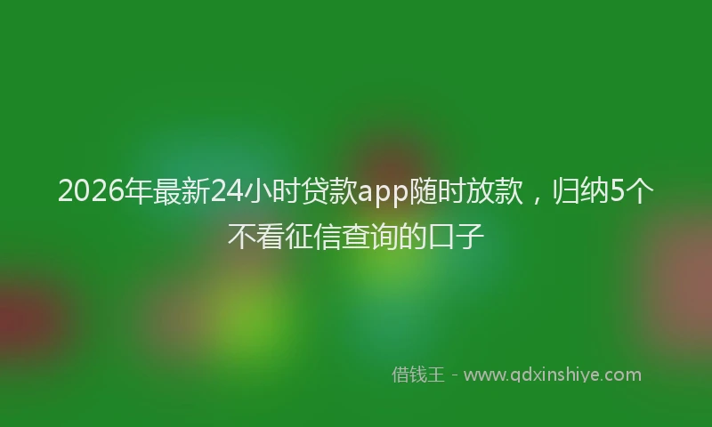 2026年最新24小时贷款app随时放款,归纳5个不看征信查询的口子