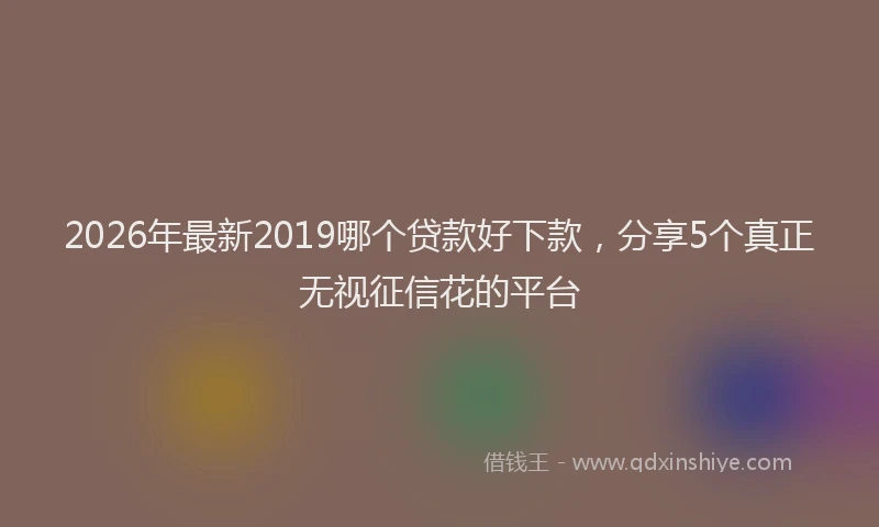 2026年最新2019哪个贷款好下款，分享5个真正无视征信花的平台
