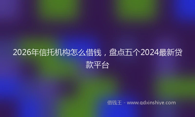 2026年信托机构怎么借钱，盘点五个2024最新贷款平台
