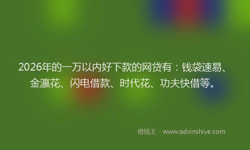 2026年的一万以内好下款的网贷有：钱袋速易、金瀛花、闪电借款、时代花、功夫快借等。