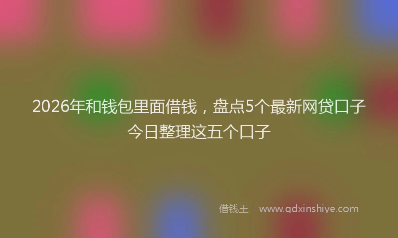 2026年和钱包里面借钱，盘点5个最新网贷口子今日整理这五个口子
