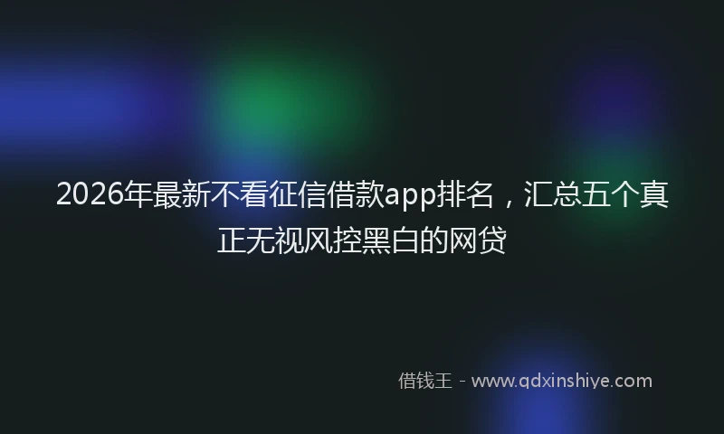 2026年最新不看征信借款app排名,汇总五个真正无视风控黑白的网贷