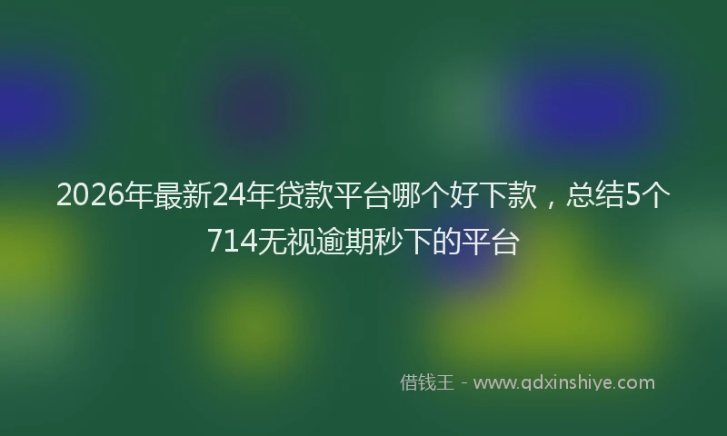 2026年最新24年贷款平台哪个好下款,总结5个714无视逾期秒下的平台