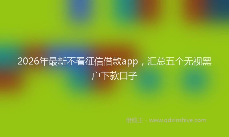 2026年最新不看征信借款app,汇总五个无视黑户下款口子