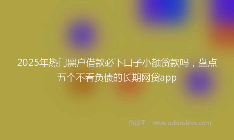 2025年热门黑户借款必下口子小额贷款吗，盘点五个不看负债的长期网贷app