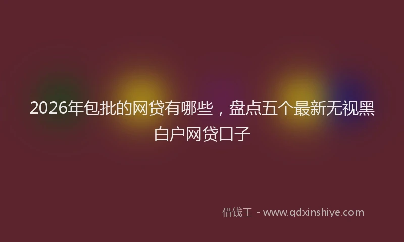 2026年包批的网贷有哪些,盘点五个最新无视黑白户网贷口子