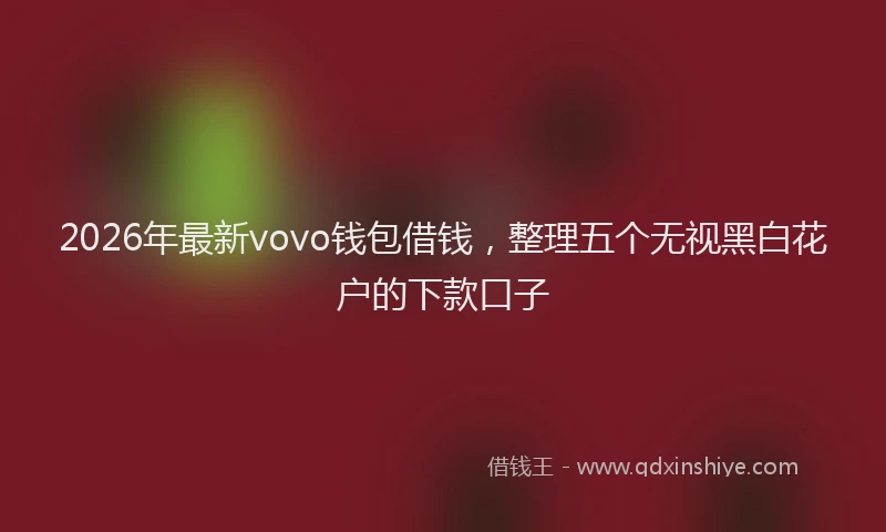 2026年最新vovo钱包借钱，整理五个无视黑白花户的下款口子