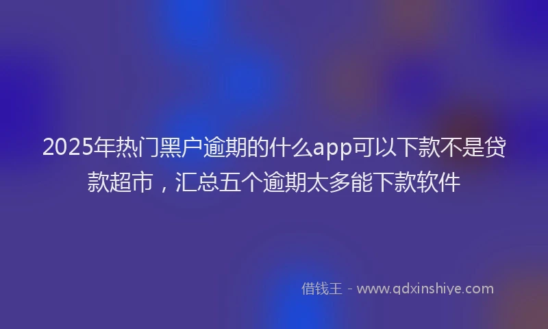 2025年热门黑户逾期的什么app可以下款不是贷款超市，汇总五个逾期太多能下款软件
