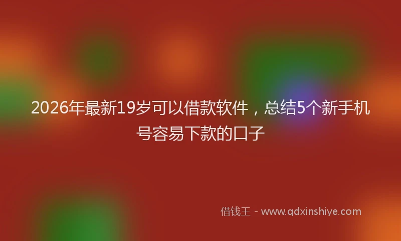2026年最新19岁可以借款软件，总结5个新手机号容易下款的口子