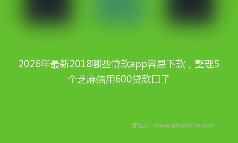 2026年最新2018哪些贷款app容易下款，整理5个芝麻信用600贷款口子