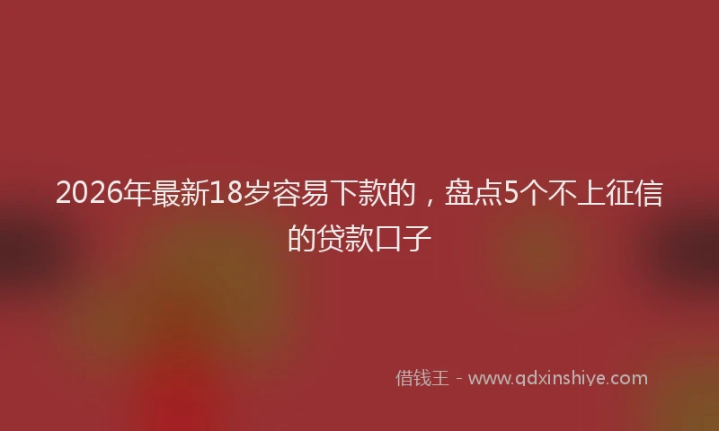 2026年最新18岁容易下款的，盘点5个不上征信的贷款口子