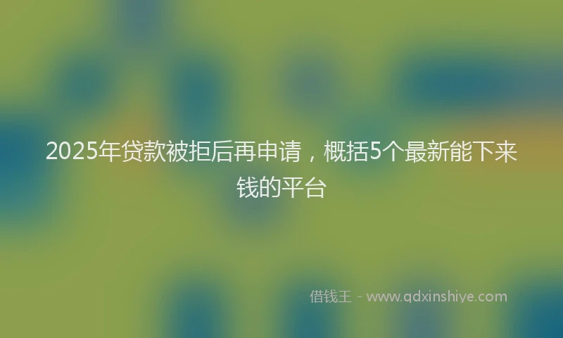 2025年贷款被拒后再申请，概括5个最新能下来钱的平台