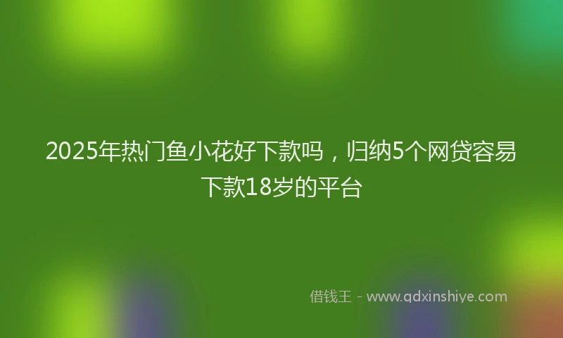 2025年热门鱼小花好下款吗，归纳5个网贷容易下款18岁的平台