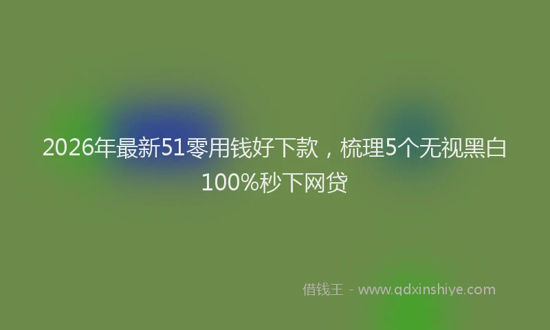 2026年最新51零用钱好下款，梳理5个无视黑白100%秒下网贷