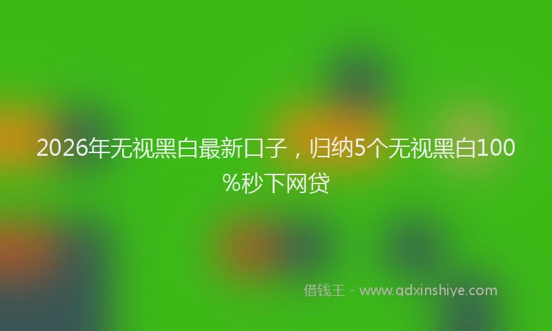 2026年无视黑白最新口子，归纳5个无视黑白100%秒下网贷