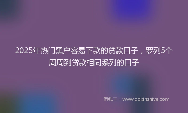 2025年热门黑户容易下款的贷款口子，罗列5个周周到贷款相同系列的口子