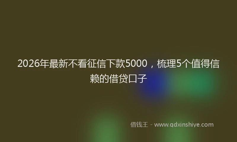 2026年最新不看征信下款5000,梳理5个值得信赖的借贷口子