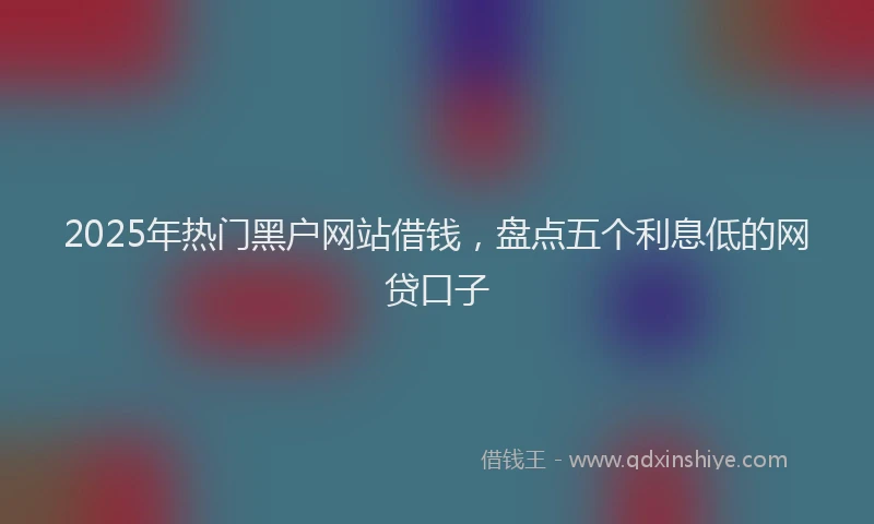 2025年热门黑户网站借钱,盘点五个利息低的网贷口子