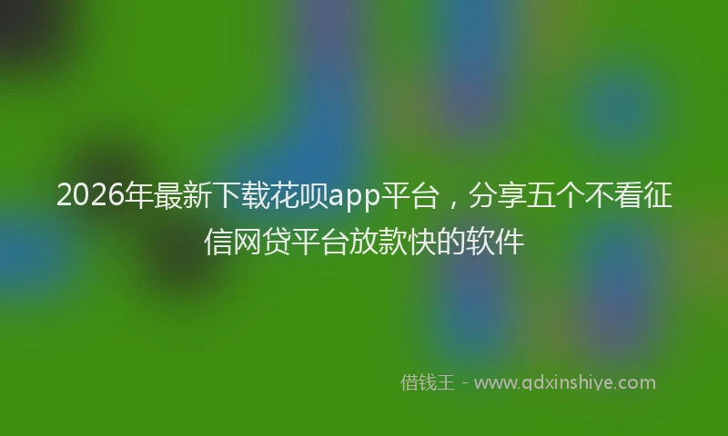 2026年最新下载花呗app平台，分享五个不看征信网贷平台放款快的软件