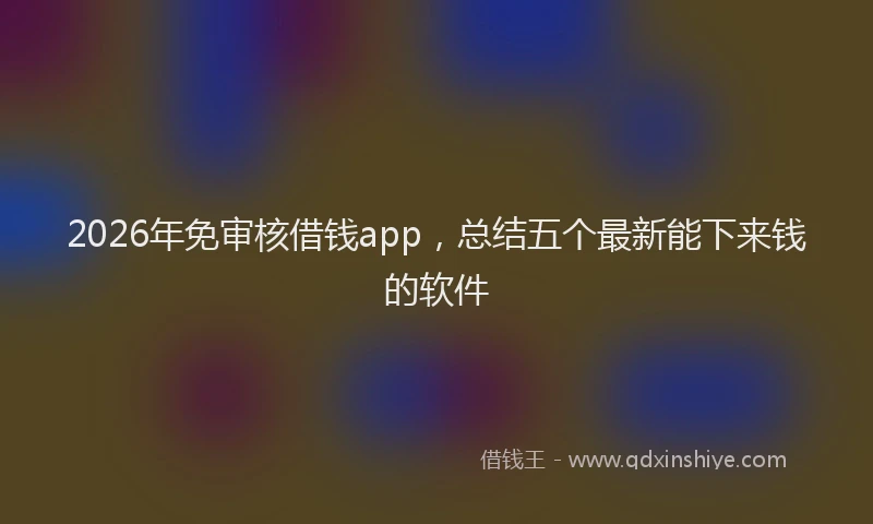 2026年免审核借钱app，总结五个最新能下来钱的软件