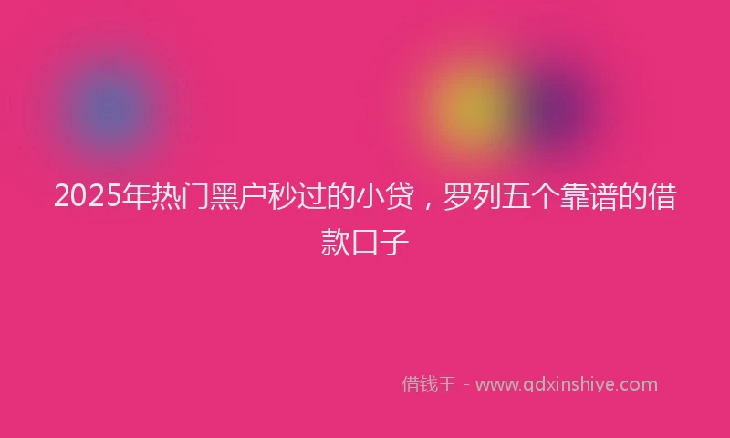 2025年热门黑户秒过的小贷,罗列五个靠谱的借款口子