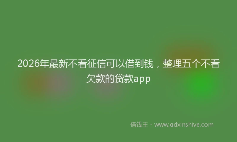 2026年最新不看征信可以借到钱，整理五个不看欠款的贷款app
