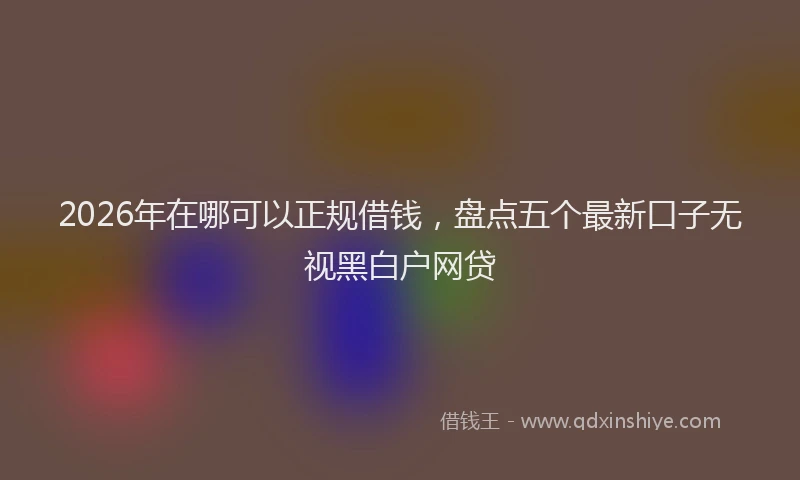 2026年在哪可以正规借钱,盘点五个最新口子无视黑白户网贷