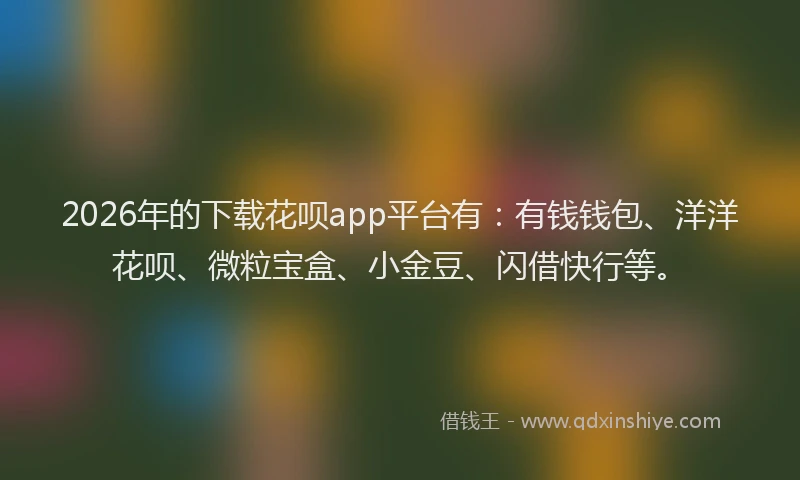 2026年的下载花呗app平台有:有钱钱包、洋洋花呗、微粒宝盒、小金豆、闪借快行等。