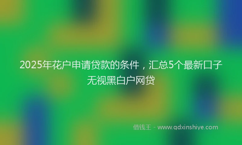 2025年花户申请贷款的条件，汇总5个最新口子无视黑白户网贷