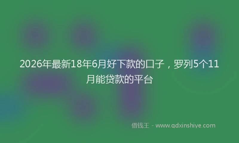 2026年最新18年6月好下款的口子,罗列5个11月能贷款的平台