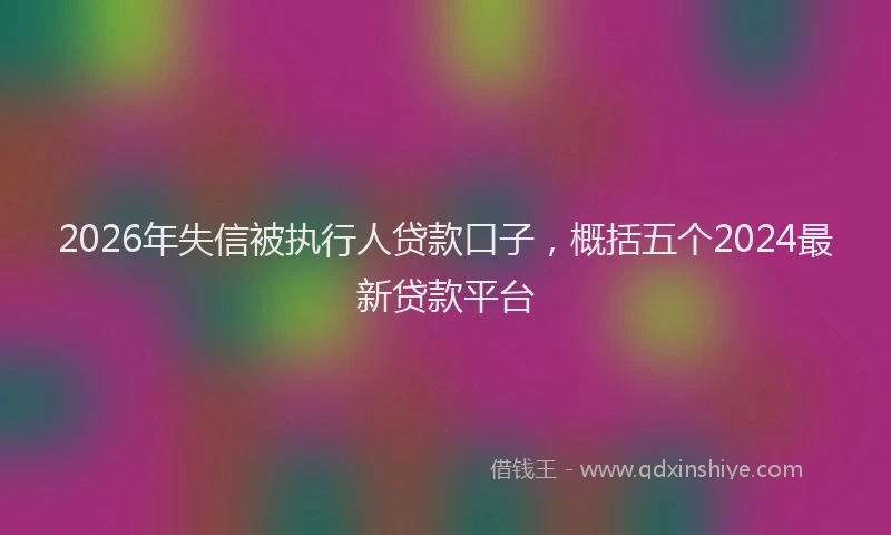 2026年失信被执行人贷款口子,概括五个2024最新贷款平台