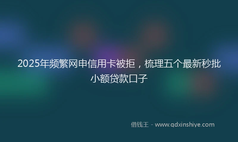 2025年频繁网申信用卡被拒,梳理五个最新秒批小额贷款口子
