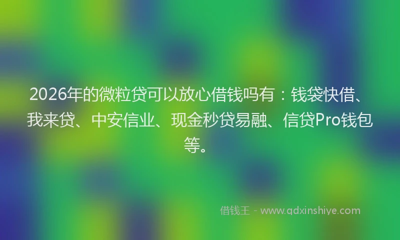 2026年的微粒贷可以放心借钱吗有：钱袋快借、我来贷、中安信业、现金秒贷易融、信贷Pro钱包等。