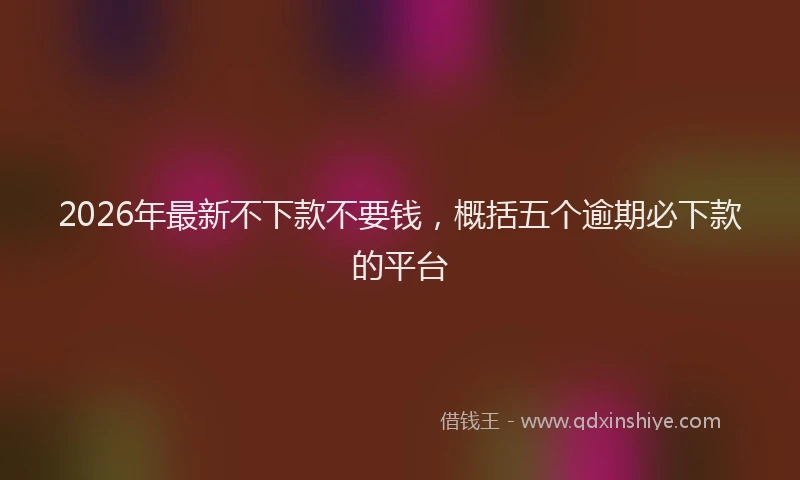2026年最新不下款不要钱，概括五个逾期必下款的平台
