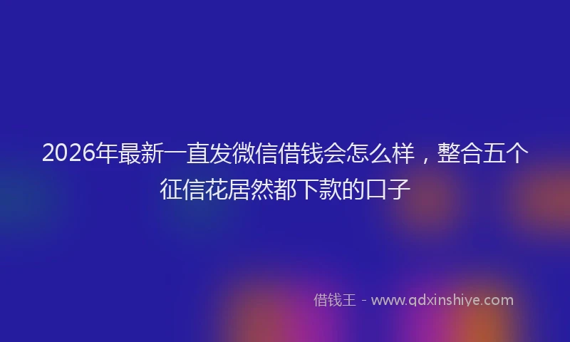 2026年最新一直发微信借钱会怎么样，整合五个征信花居然都下款的口子