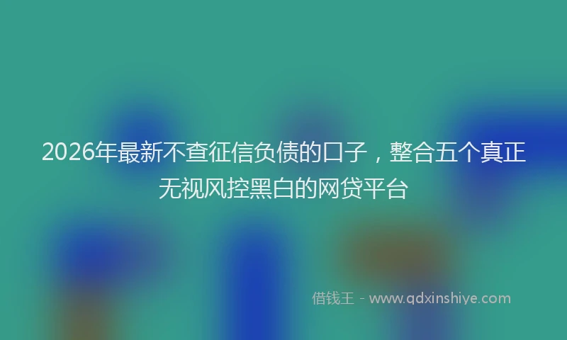 2026年最新不查征信负债的口子,整合五个真正无视风控黑白的网贷平台