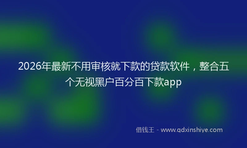 2026年最新不用审核就下款的贷款软件,整合五个无视黑户百分百下款app