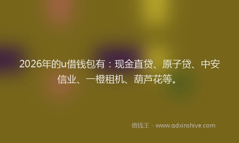2026年的u借钱包有：现金直贷、原子贷、中安信业、一橙租机、葫芦花等。