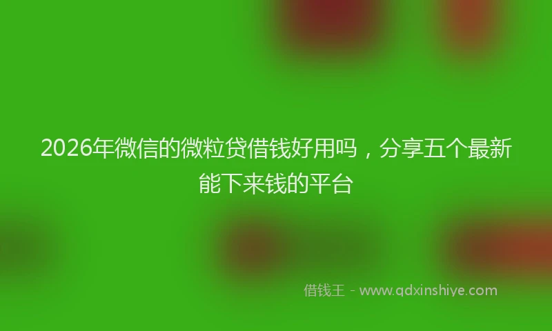 2026年微信的微粒贷借钱好用吗，分享五个最新能下来钱的平台