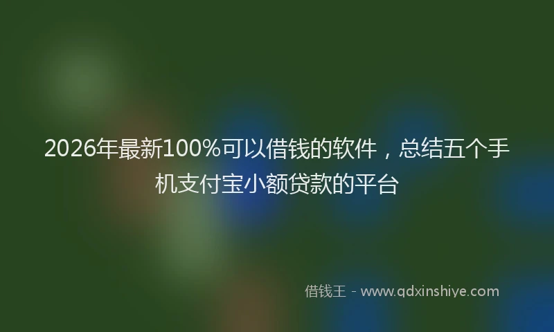 2026年最新100%可以借钱的软件，总结五个手机支付宝小额贷款的平台