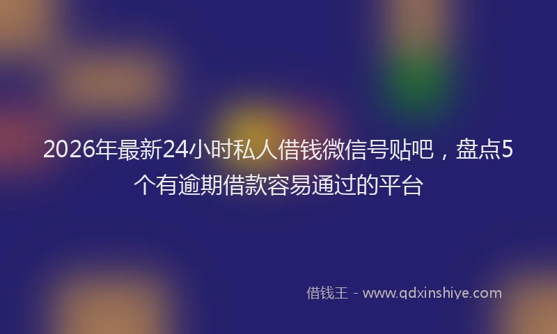 2026年最新24小时私人借钱微信号贴吧，盘点5个有逾期借款容易通过的平台