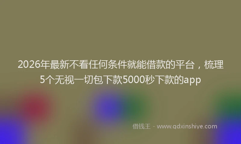 2026年最新不看任何条件就能借款的平台,梳理5个无视一切包下款5000秒下款的app
