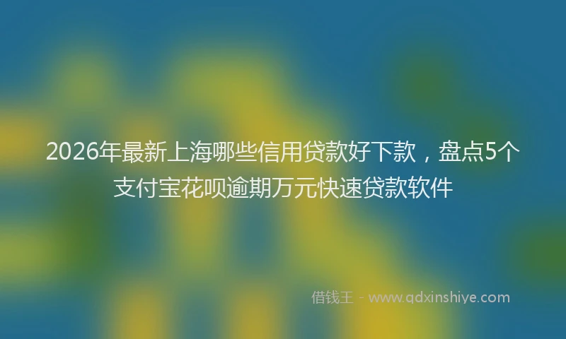 2026年最新上海哪些信用贷款好下款，盘点5个支付宝花呗逾期万元快速贷款软件