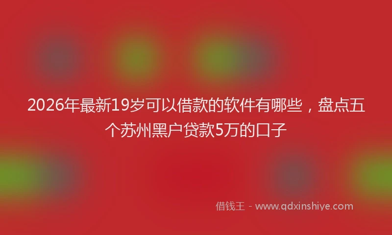 2026年最新19岁可以借款的软件有哪些,盘点五个苏州黑户贷款5万的口子