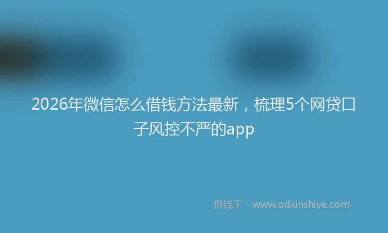2026年微信怎么借钱方法最新，梳理5个网贷口子风控不严的app