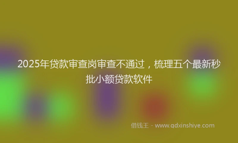 2025年贷款审查岗审查不通过，梳理五个最新秒批小额贷款软件