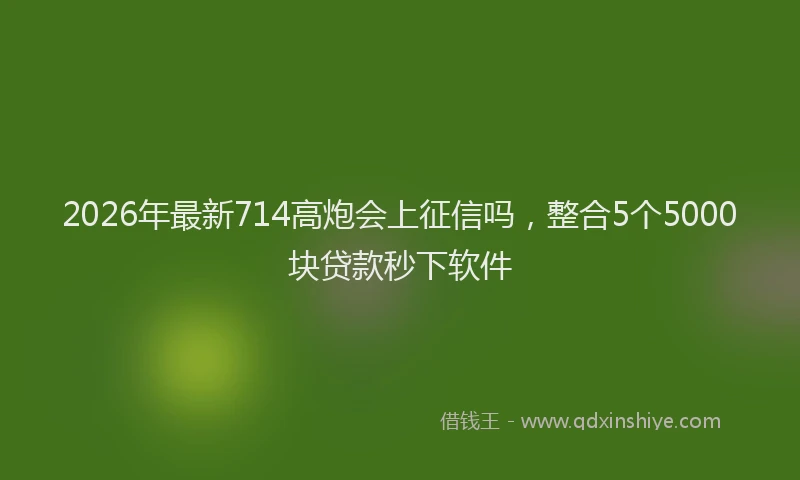 2026年最新714高炮会上征信吗,整合5个5000块贷款秒下软件