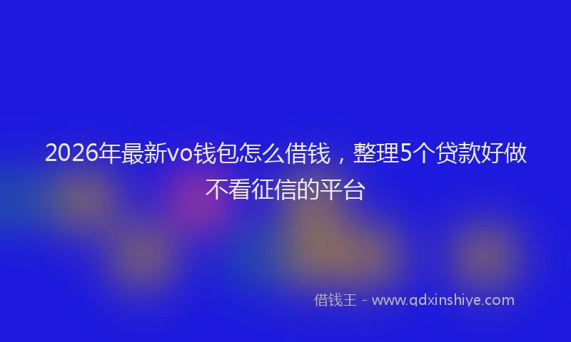 2026年最新vo钱包怎么借钱,整理5个贷款好做不看征信的平台